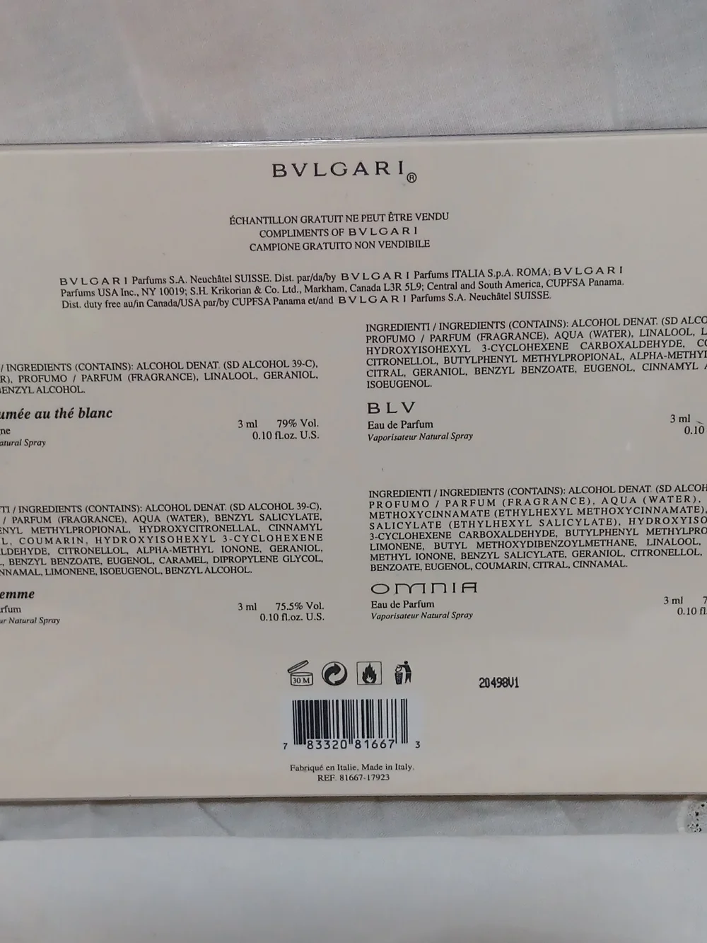 BVLGARI ORIGINAL FORMULA - Women Discovery Set Fragrance Set - NEW